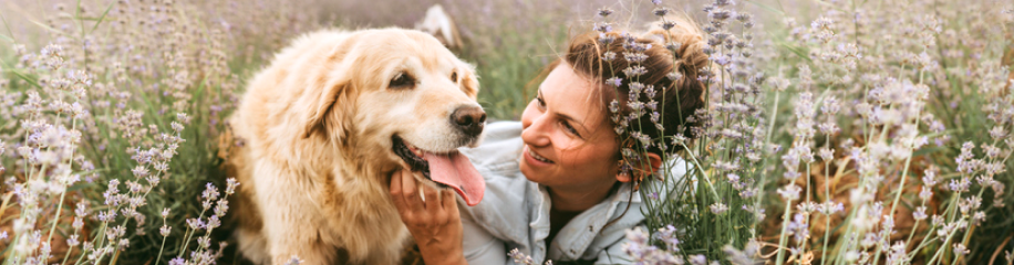 Photo of woman and dog