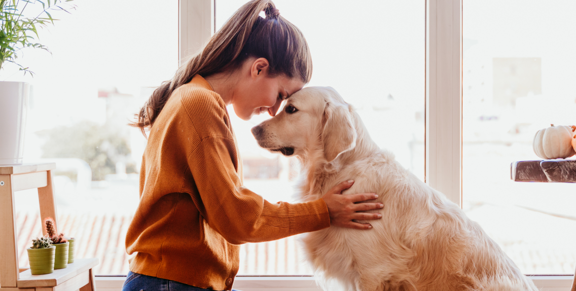 Photo of woman and dog